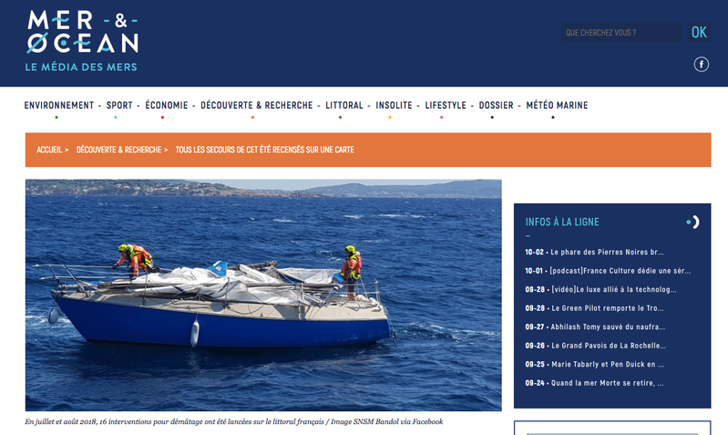 Mer et Océan : tous les secours de cet été recensés sur une carte