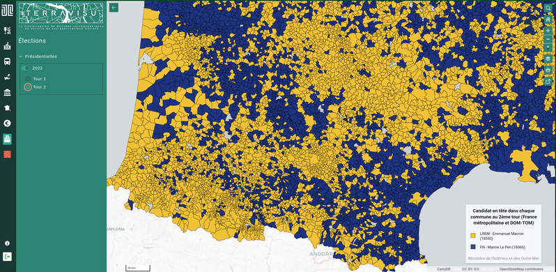 TerraVisu - Présidentielles 2022 (résultats du 2ème tour)
