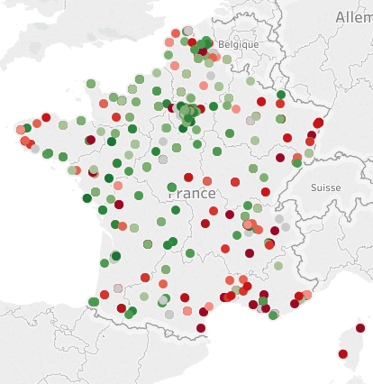 Carte de la bonne gestion des administrations d'après les rapports de la Cour des Comptes