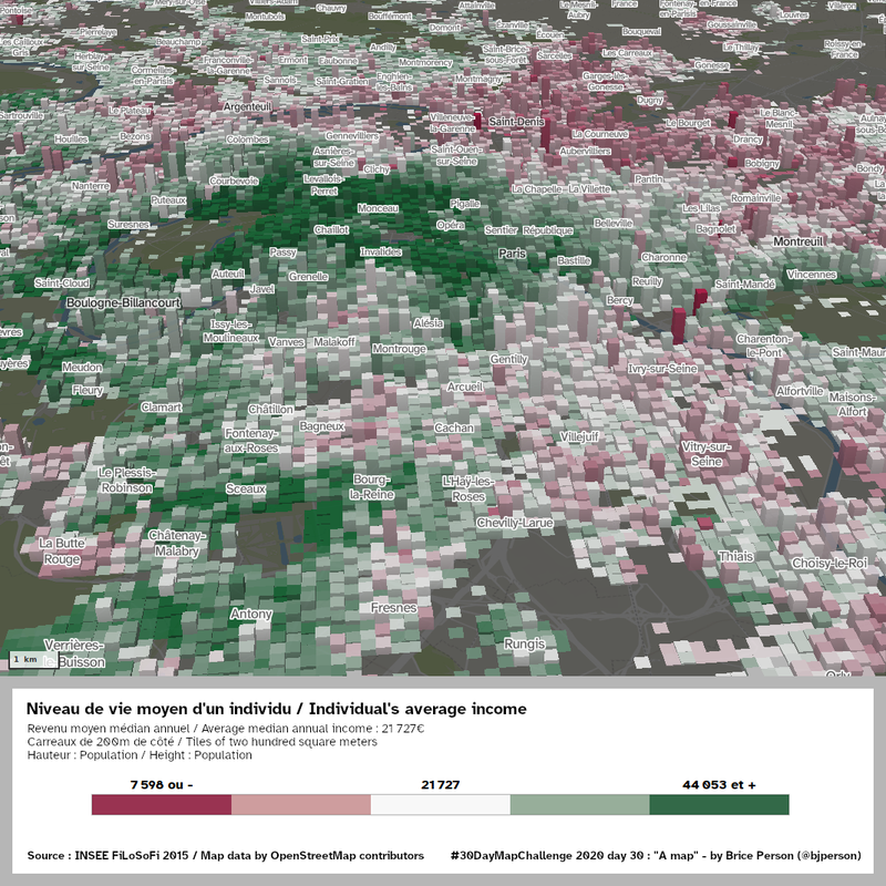 Niveau de vie moyen d'un individu en région parisienne