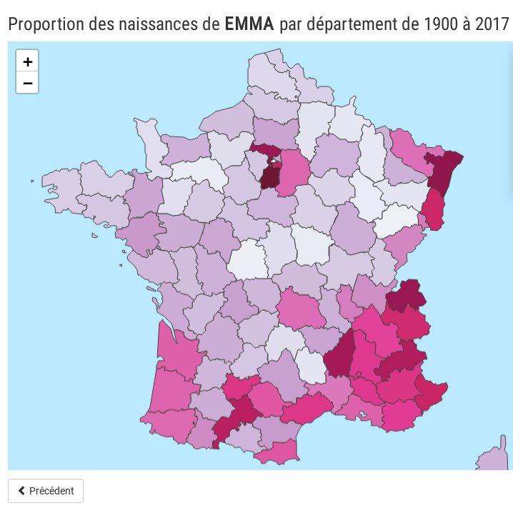 Application d'exploration des données sur les prénoms à la naissance (1900-2017)