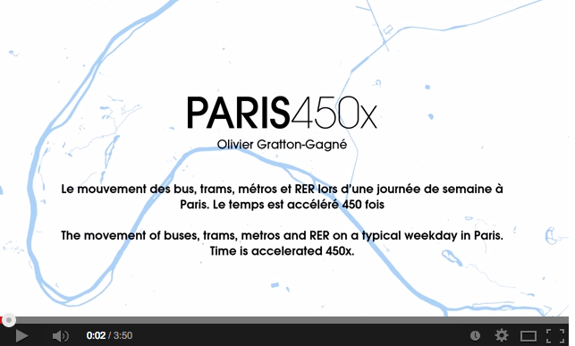Visualisation d'une journée sur le réseau RATP en timelapse