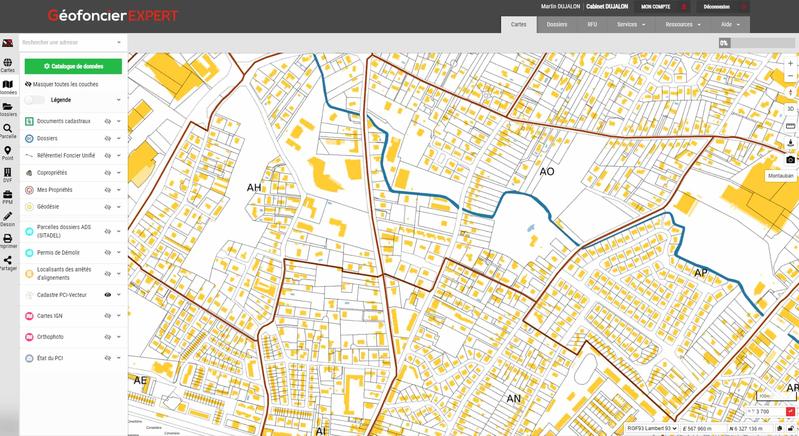 Géofoncier - n°1 de l'information foncière propose la fiche parcelle 
