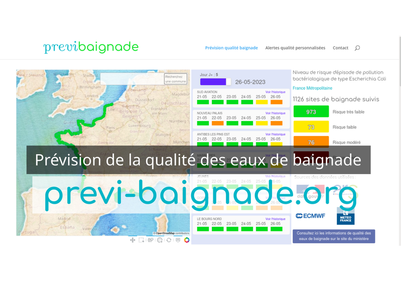 Plateforme de prévision de la qualité des eaux de baignade en temps réel