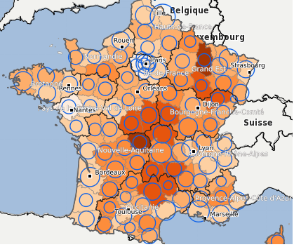 Cartographie dynamique sur la vacance de longue durée dans le parc privé par départements