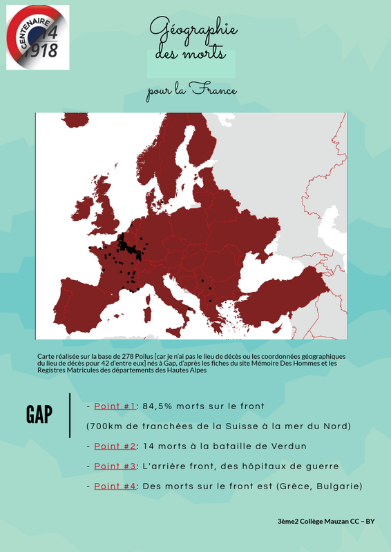 Géographie des morts pour la France nés à Gap