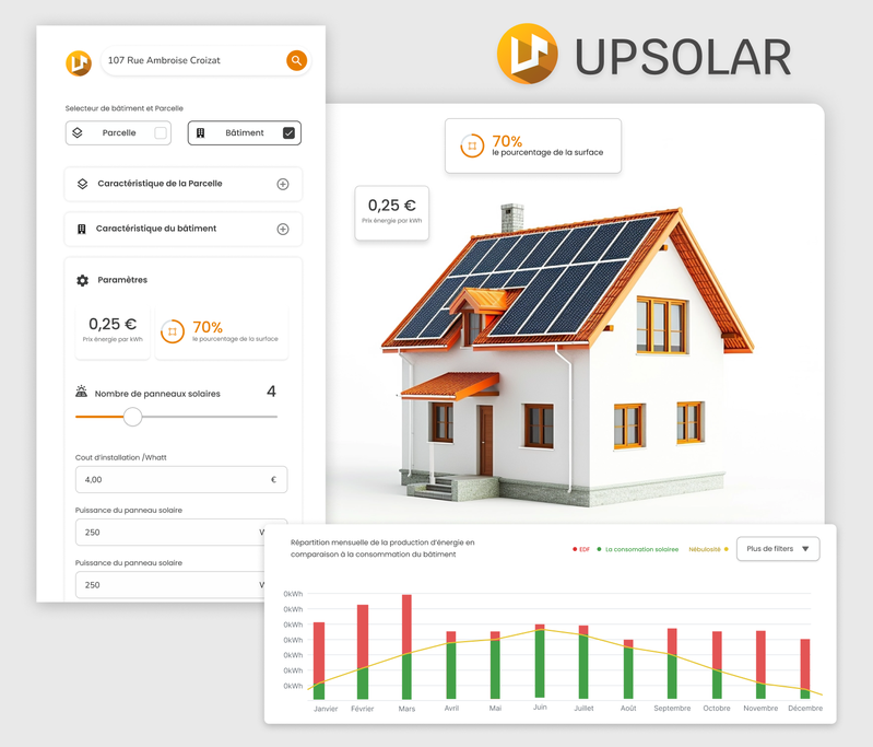☀️ Upsolar - Evaluer le potentiel solaire d'un bâtiment ou d'une parcelle