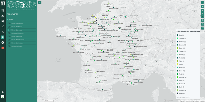 TerraVisu - Noms d'arbres