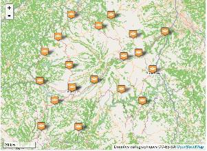 Carte des collèges du cantal
