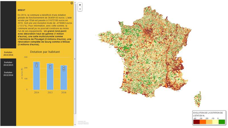 La carte de France des dotations