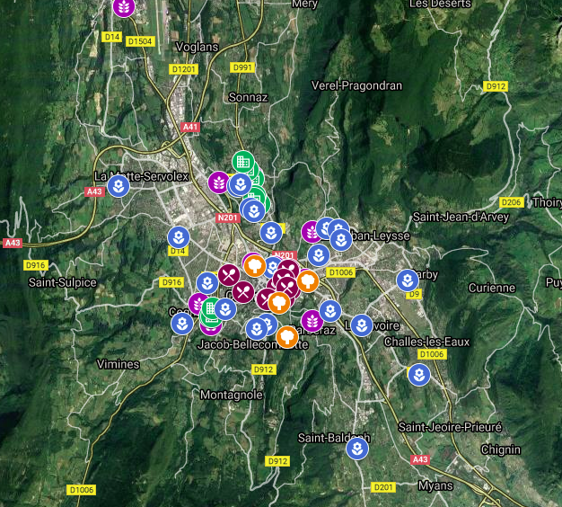 Carte des jardins en Savoie