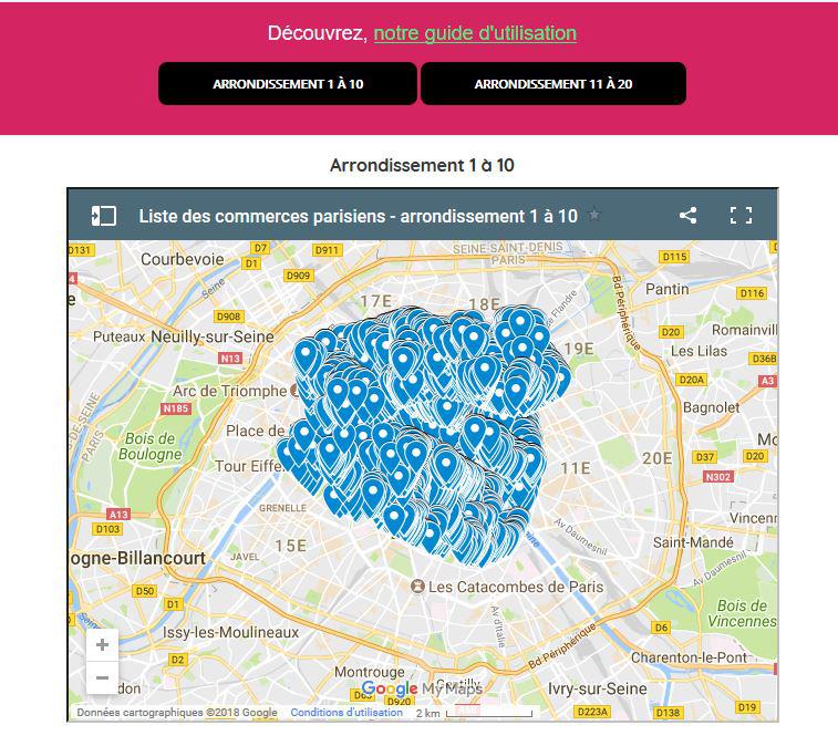 Liste des magasins parisiens