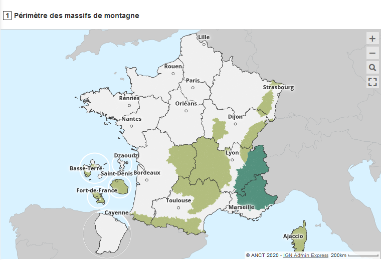 Carte interactive des périmètres de massifs