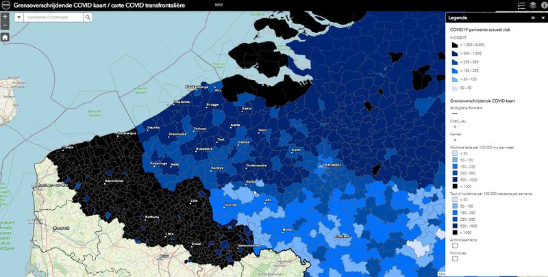Carte COVID transfrontalière FR/BE/PB
