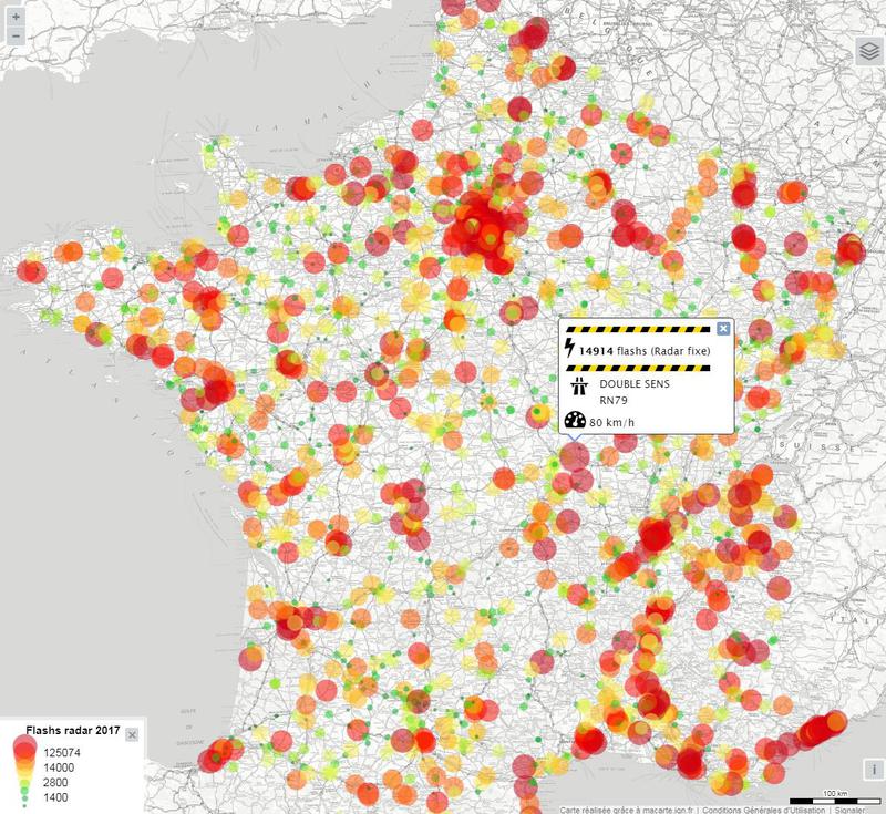 Carte des flashs radars