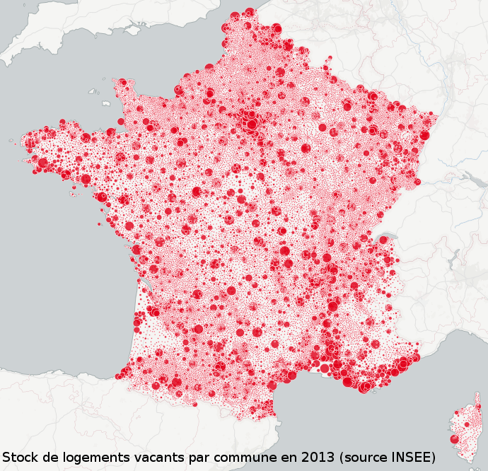 Nombre de logements vacants par commune en 2013
