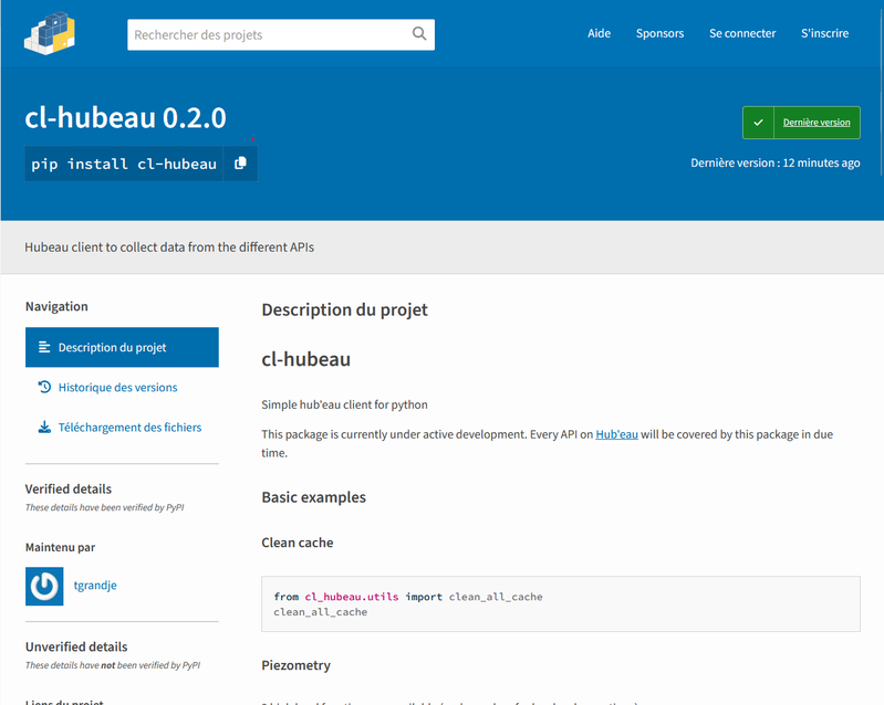 Module python cl-hubeau