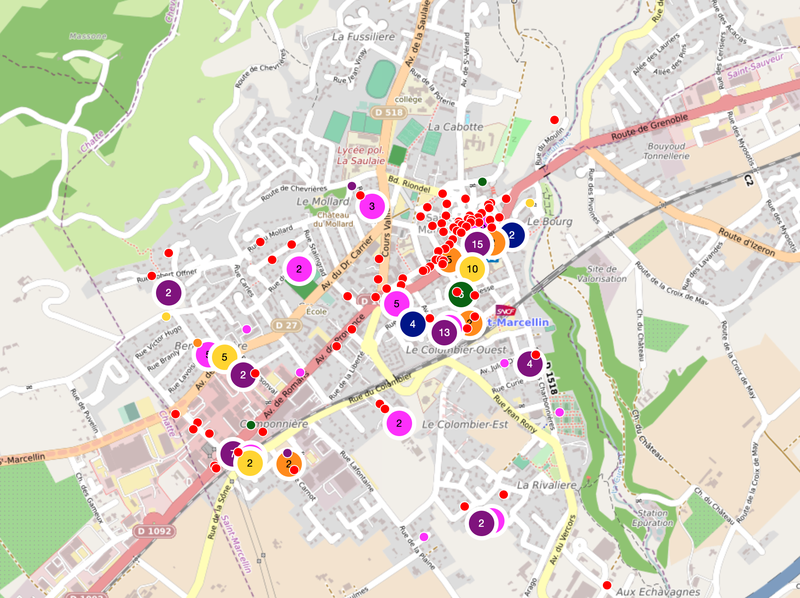 Cartographie base de commerce de Saint-Marcellin
