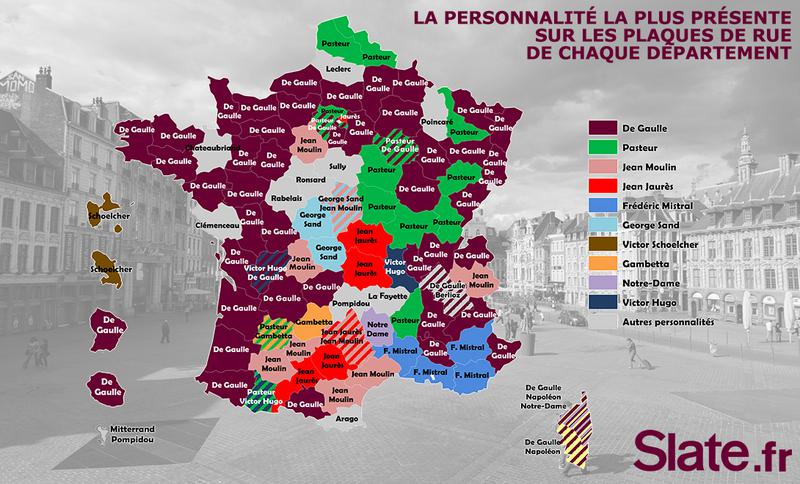 Quelle personnalité a le plus de rues à son nom dans votre département?