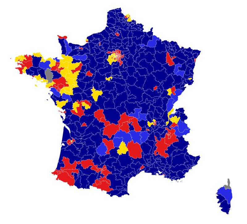 Résultats provisoires du 1er tour des élections législatives 2024 géolocalisés et réordonnés