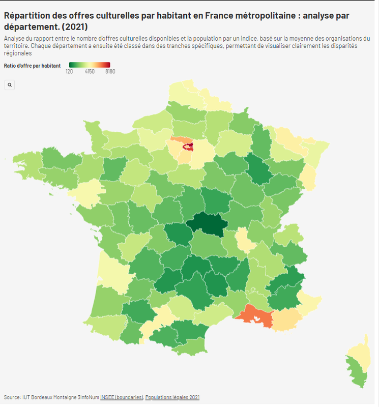 Défi sur les offres culturelles en France Métropolitaine 