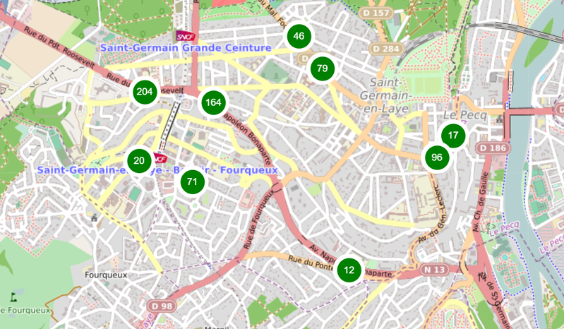 Datavisualisation cartographique des arbres urbains de Saint-Germain-en-Laye