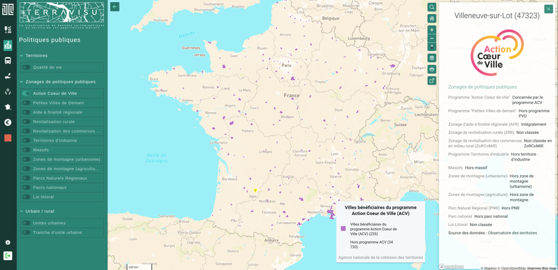 TerraVisu - Zonages de politiques publiques