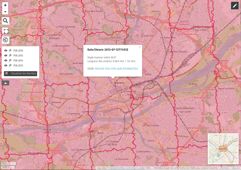 Carte de visualisation des date/heure de prise de vues de la BD Ortho de l'IGN