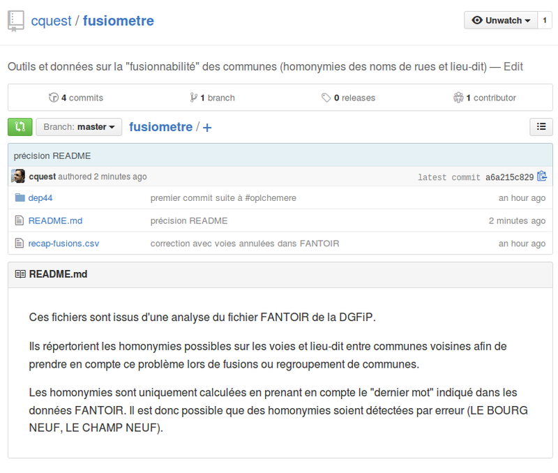Fusiomètre : analyse des homonymies entre communes voisines en vue de leur fusion