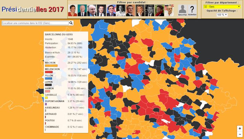 Cartographie interactive Résultats Présidentielle