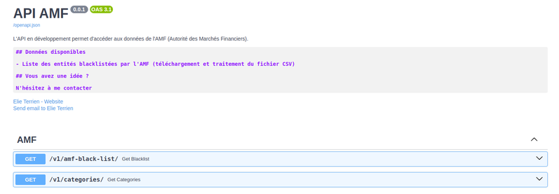 API Liste Noire AMF