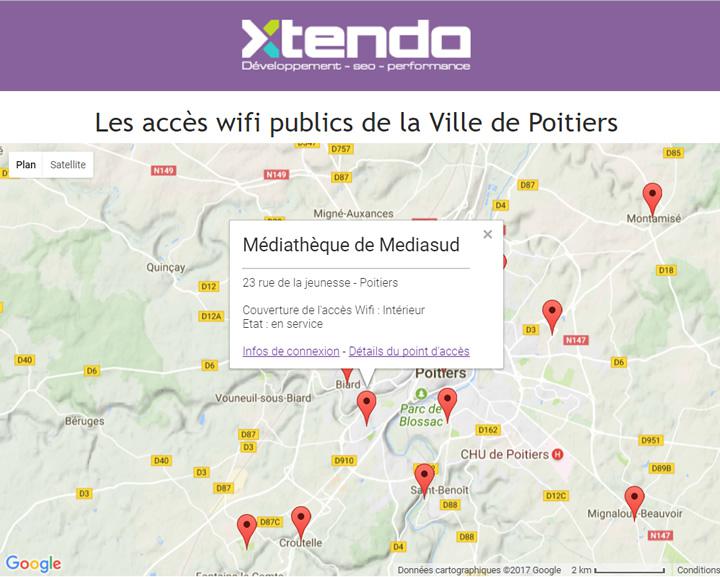 Les accès wifi publics de la Ville de Poitiers
