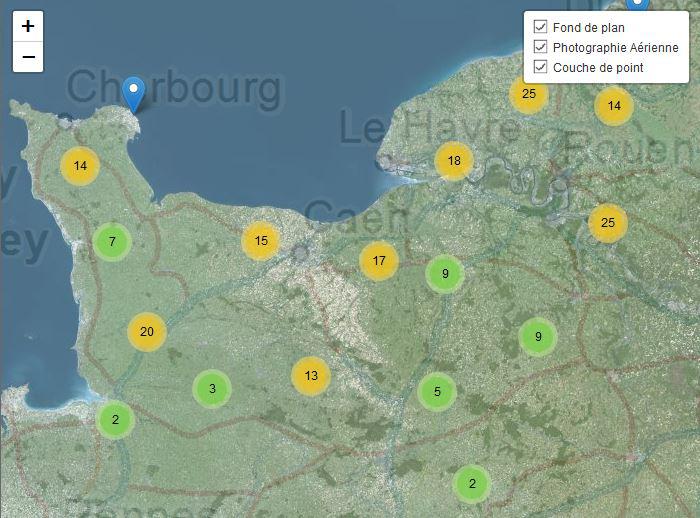 cartographie dynamique de représentation de la couche de point