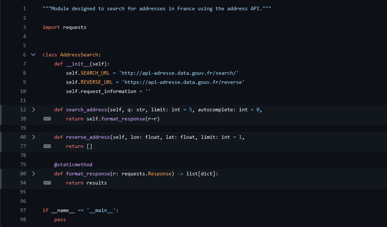 Module python pour interroger la Base Adresse Nationale grâce à l'API Adresse