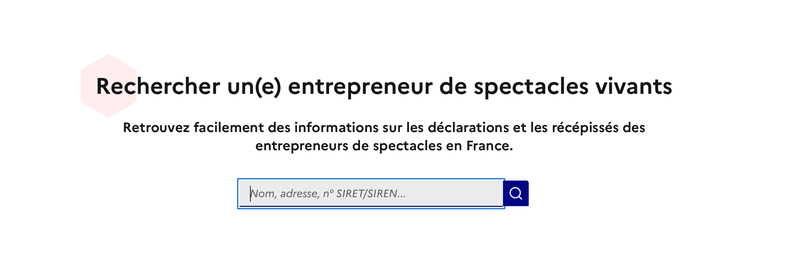 Moteur de recherche des entrepreneurs de spectacles vivants - Annuaire des Entreprises 