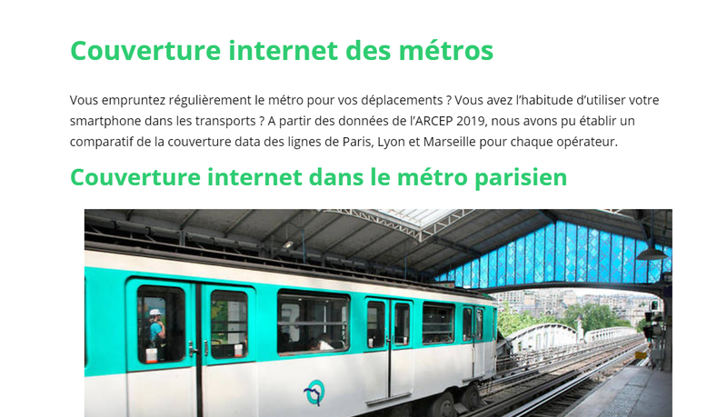 Couverture internet des métros