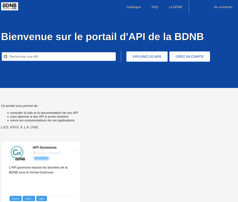 Portail d'API BDNB & GoRenove CSTB