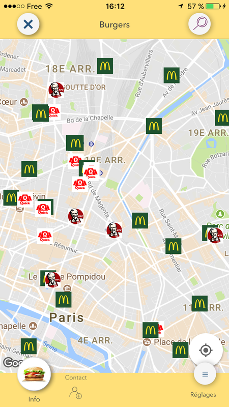 Tous les Burgers de France réunies sur une seule carte