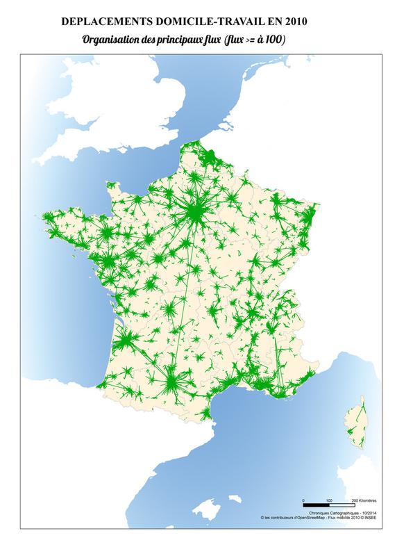 carte des déplacements domicile-travail
