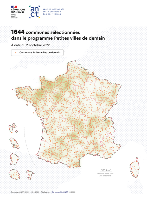 Cartographie du programme Petites villes de demain