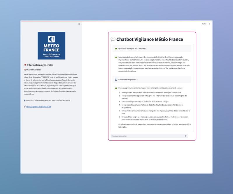 Chatbot Vigilance Météo France