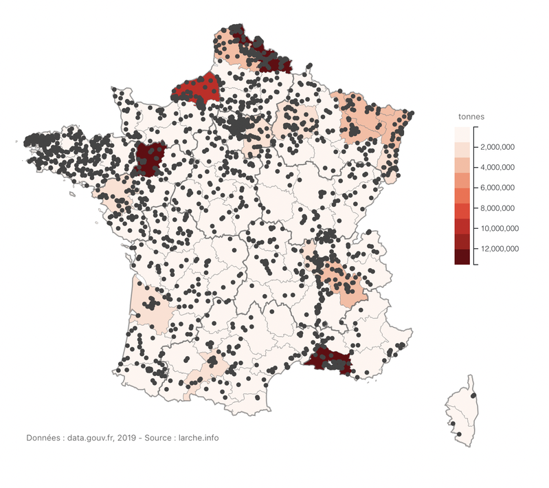 Emissions de pollution dans l'air (en tonnes)