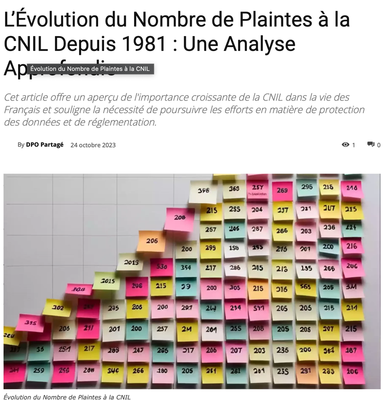 Article sur évolution du nombre de plaintes