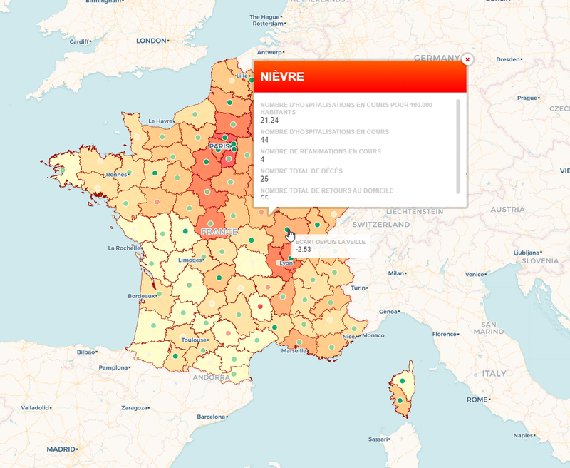 Hospitalisations COVID-19 en France