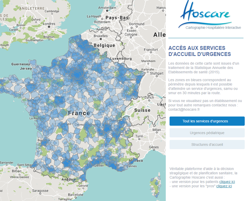 Couverture du territoire par les services d'urgences