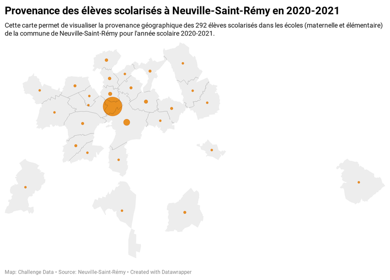 Provenance des élèves scolarisés à Neuville-Saint-Rémy en 2020-2021