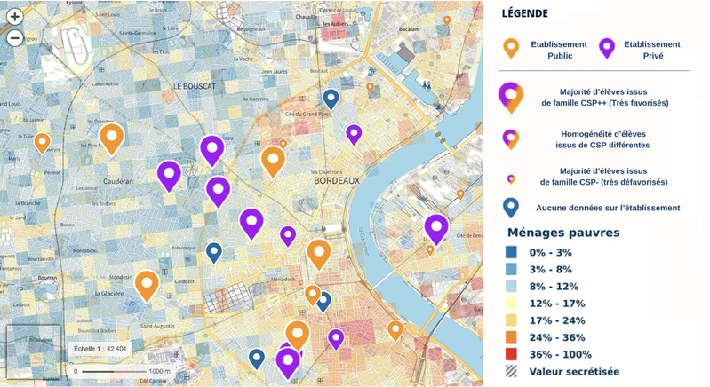 Bordeaux : une inégalitaire sectorisation des collèges ?