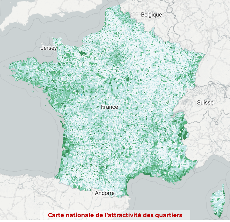 carte nationale de l'attractivité au niveau infra-communal (IRIS)